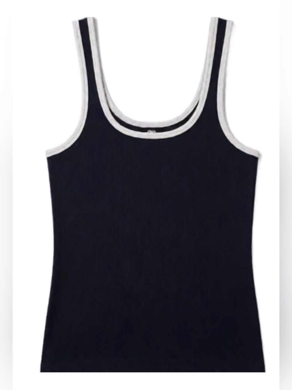 DYNAMITE — Black White Contrast Tank Top